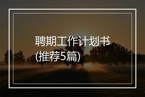 聘期工作计划书(推荐5篇)