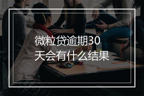 微粒贷逾期30天会有什么结果