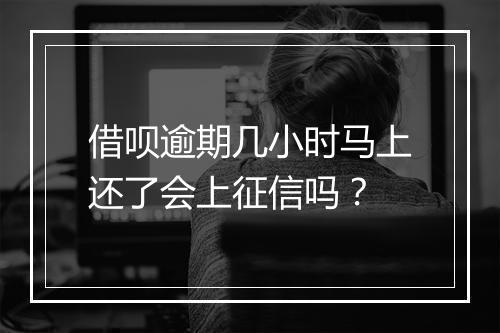 借呗逾期几小时马上还了会上征信吗？