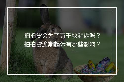 拍拍贷会为了五千块起诉吗？拍拍贷逾期起诉有哪些影响？
