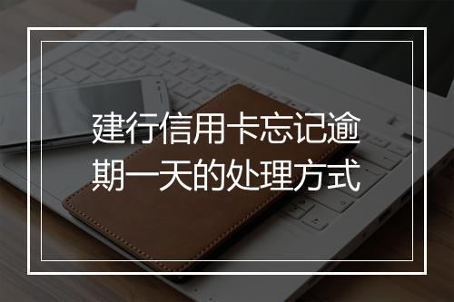 建行信用卡忘记逾期一天的处理方式