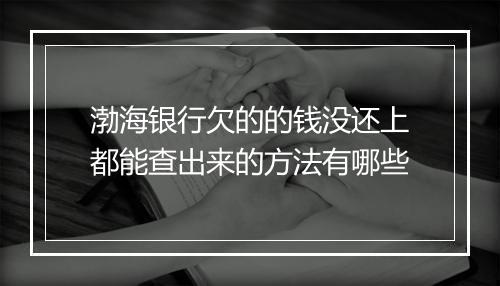 渤海银行欠的的钱没还上都能查出来的方法有哪些