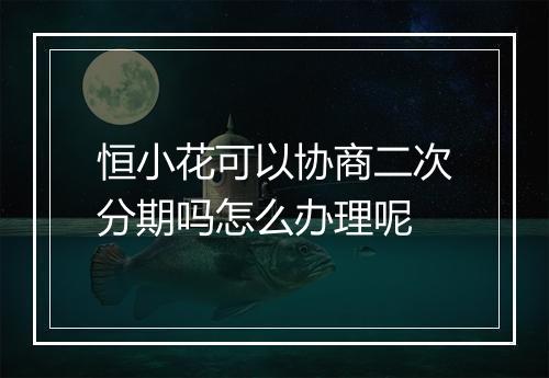 恒小花可以协商二次分期吗怎么办理呢
