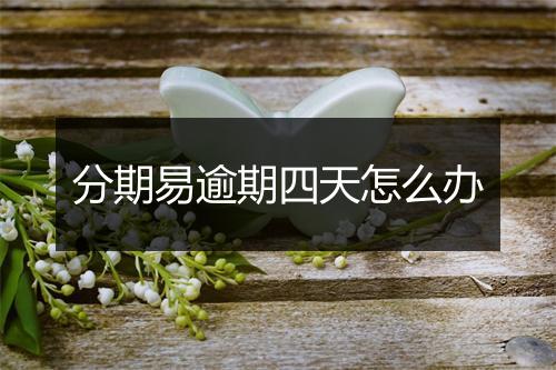 分期易逾期四天怎么办