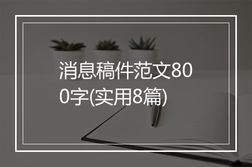 消息稿件范文800字(实用8篇)