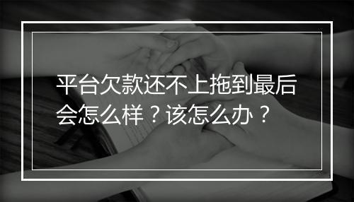 平台欠款还不上拖到最后会怎么样？该怎么办？