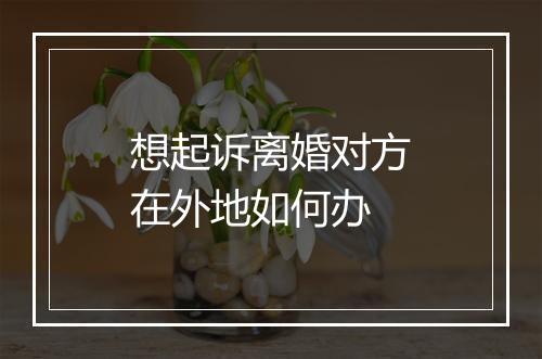 想起诉离婚对方在外地如何办
