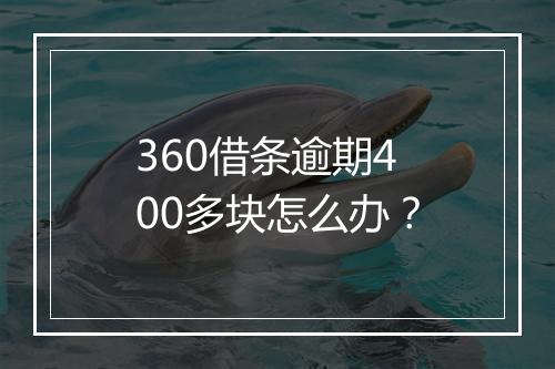 360借条逾期400多块怎么办？