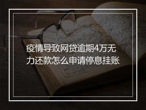 疫情导致网贷逾期4万无力还款怎么申请停息挂账
