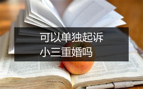 可以单独起诉小三重婚吗