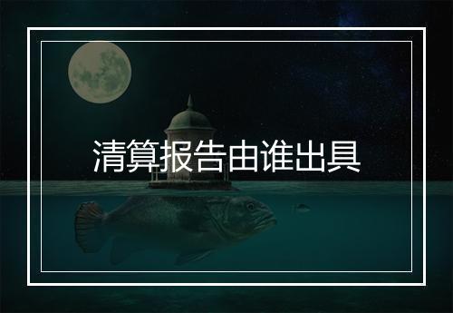清算报告由谁出具