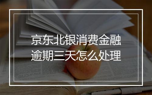 京东北银消费金融逾期三天怎么处理