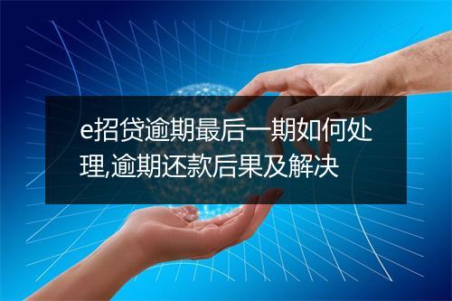 e招贷逾期最后一期如何处理,逾期还款后果及解决