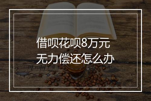 借呗花呗8万元无力偿还怎么办