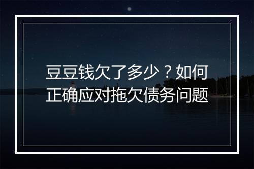 豆豆钱欠了多少？如何正确应对拖欠债务问题