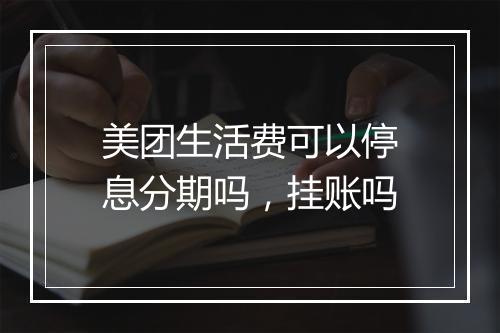 美团生活费可以停息分期吗，挂账吗