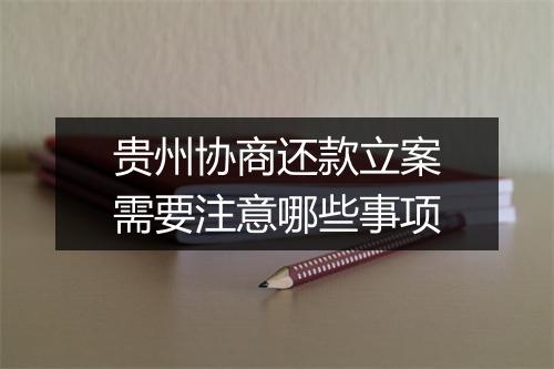 贵州协商还款立案需要注意哪些事项