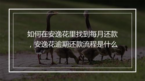 如何在安逸花里找到每月还款，安逸花逾期还款流程是什么