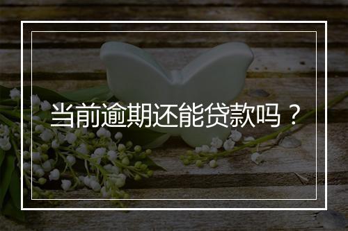 当前逾期还能贷款吗？