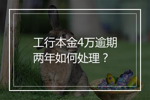 工行本金4万逾期两年如何处理？