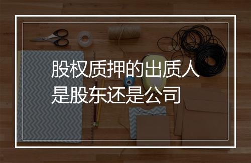 股权质押的出质人是股东还是公司