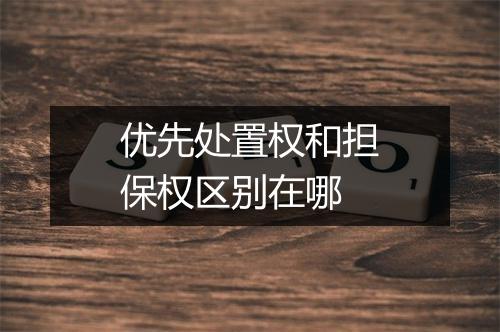 优先处置权和担保权区别在哪
