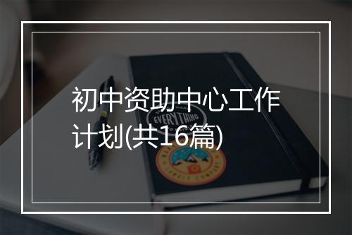 初中资助中心工作计划(共16篇)