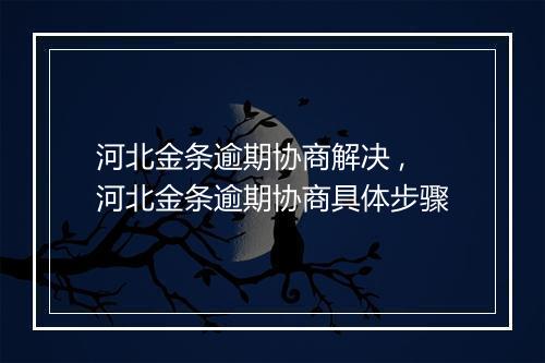 河北金条逾期协商解决 ,河北金条逾期协商具体步骤