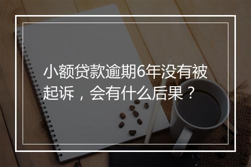 小额贷款逾期6年没有被起诉，会有什么后果？