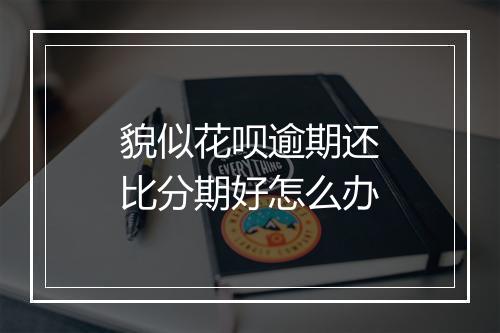 貌似花呗逾期还比分期好怎么办