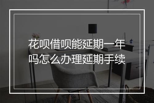 花呗借呗能延期一年吗怎么办理延期手续