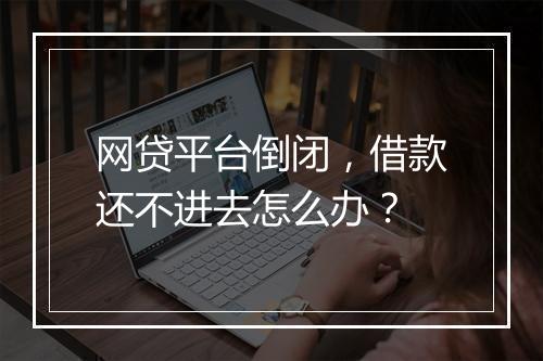 网贷平台倒闭，借款还不进去怎么办？