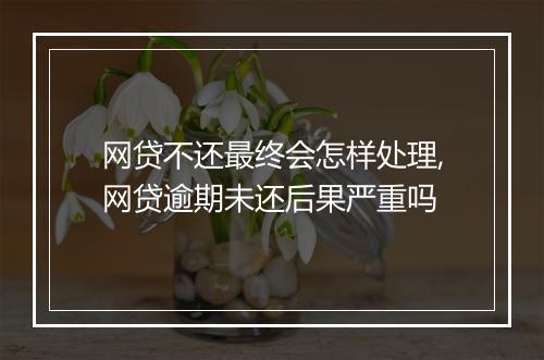 网贷不还最终会怎样处理,网贷逾期未还后果严重吗