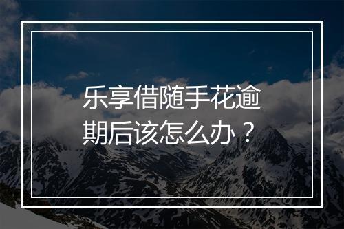 乐享借随手花逾期后该怎么办？