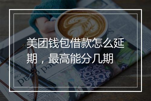 美团钱包借款怎么延期，最高能分几期