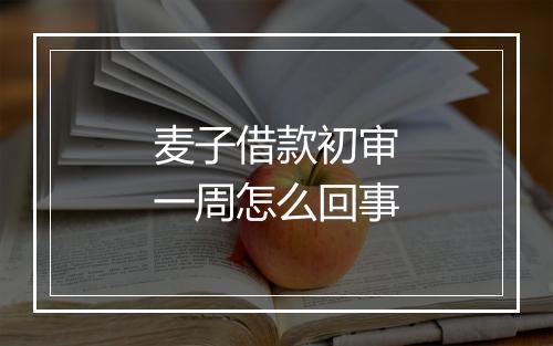 麦子借款初审一周怎么回事