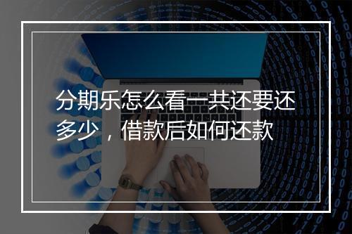 分期乐怎么看一共还要还多少，借款后如何还款