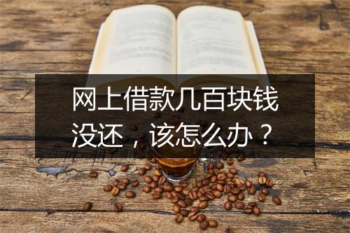 网上借款几百块钱没还，该怎么办？