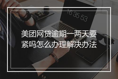 美团网贷逾期一两天要紧吗怎么办理解决办法