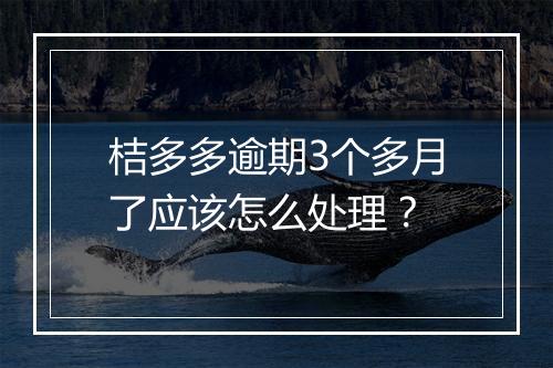 桔多多逾期3个多月了应该怎么处理？