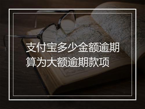 支付宝多少金额逾期算为大额逾期款项