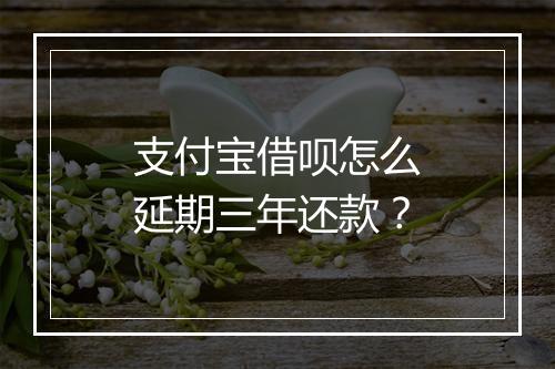 支付宝借呗怎么延期三年还款？