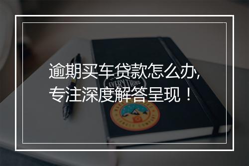 逾期买车贷款怎么办,专注深度解答呈现！