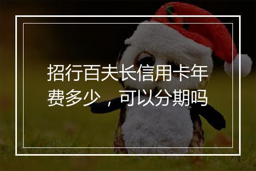 招行百夫长信用卡年费多少，可以分期吗