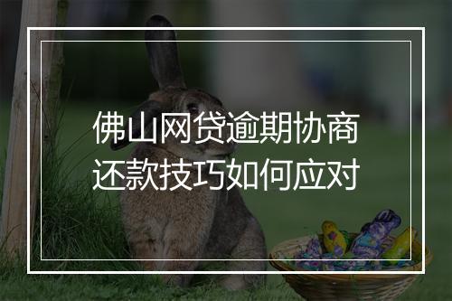 佛山网贷逾期协商还款技巧如何应对