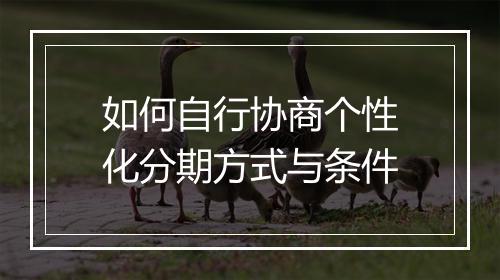 如何自行协商个性化分期方式与条件