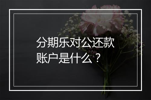 分期乐对公还款账户是什么？