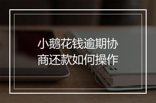 小鹅花钱逾期协商还款如何操作