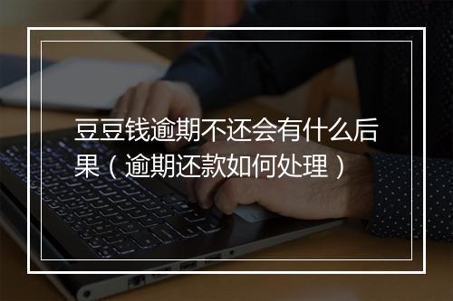 豆豆钱逾期不还会有什么后果（逾期还款如何处理）