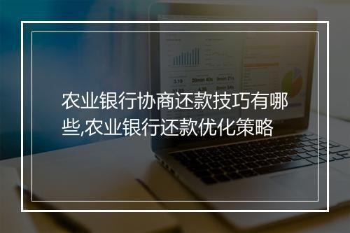 农业银行协商还款技巧有哪些,农业银行还款优化策略